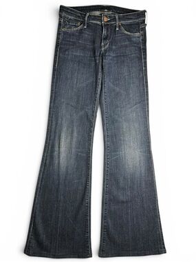 MOTHER The Wilder Here Kitty Kitty Flare Jeans Dark Wash Sz 27